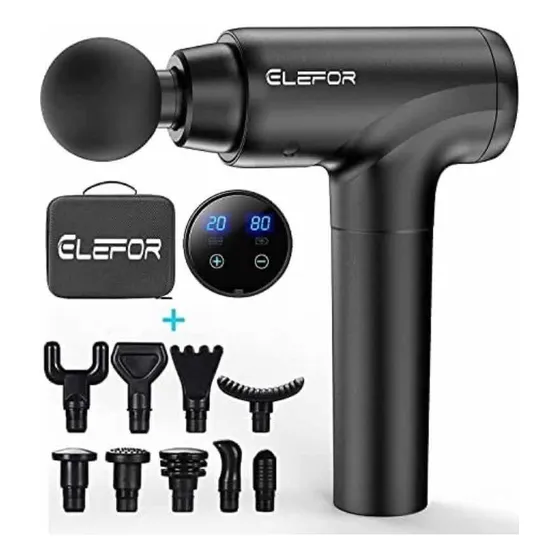 Pistola Masajeadora Percusión 10 Cabezales Lcd Elefor