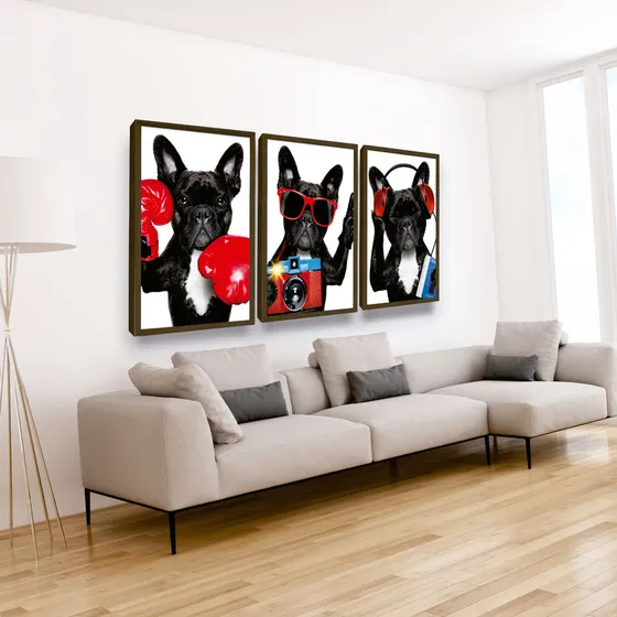 Quadros Decorativos Cachorros Divertidos Quarto Sala
