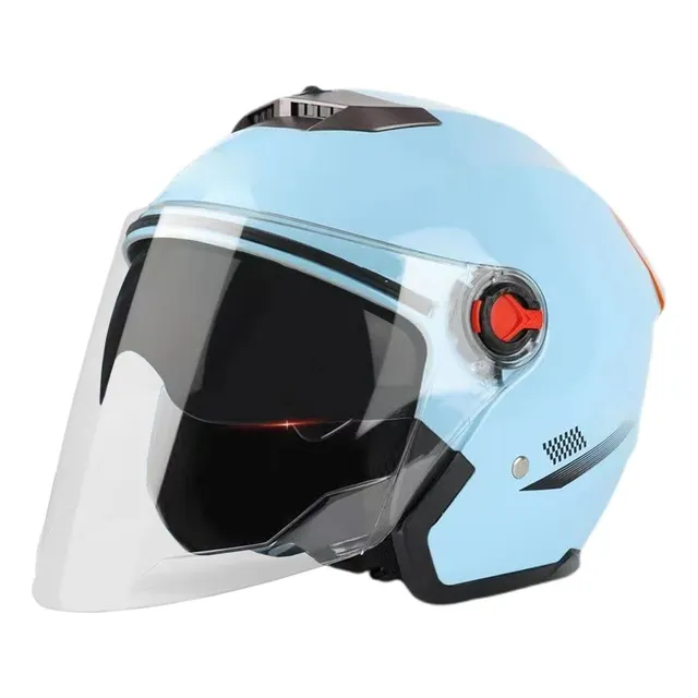 Casco Moto Para Adultos, Casco De Moto Abierto Con Doble