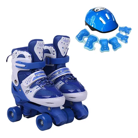 Patines Roller Ajustables + Casco Y Protectores Niños