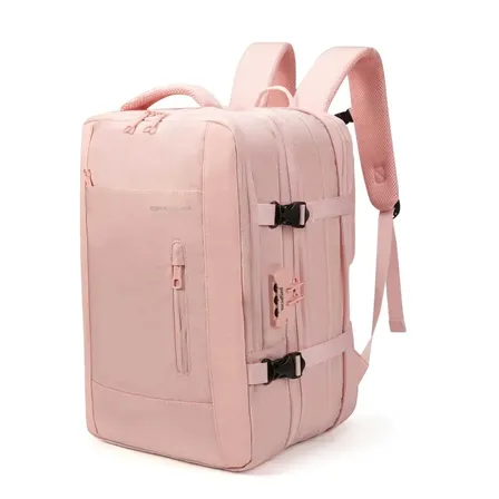 Mochila feminina, com fecho de senha, capacidade expandível de 30 a 42 L, impermeável, reforçada, ideal para viagens diárias e negócios, pode acomodar um laptop de 15,6 polegadas