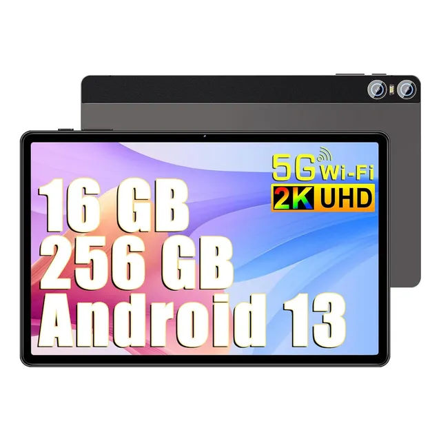 2025 Tableta Android 13 SEBBE S23 11" 256GB Gris 8GB de Memoria RAM Tableta 2 en 1 con Funda tf 2tb, 8-core 2.0ghz 10000mah 5g+2,4g