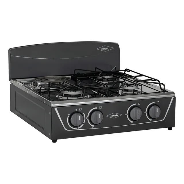 Estufa De Mesa Avellana Torre Mixta 3x1 Gp Plata Haceb Plateado Gas Envasado 110v