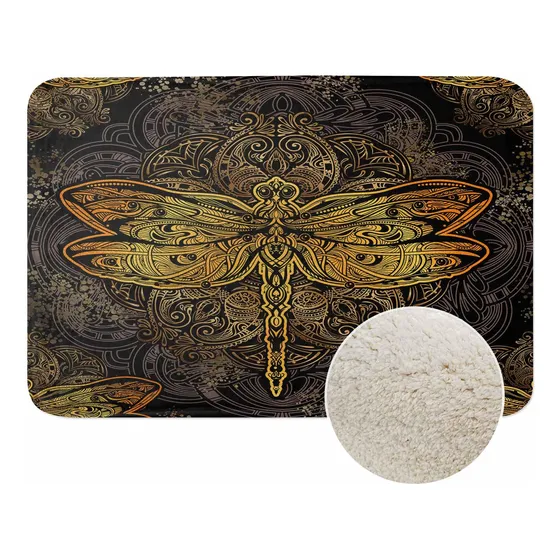 Aoyego Tapete Baño Diseño Libelula Dorada Fondo Mandala Goma