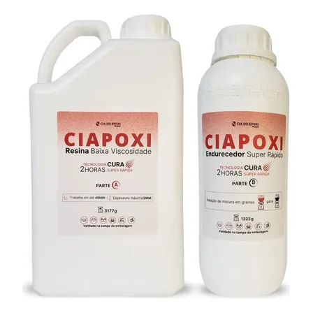 Resina Ciapoxi Baixa Viscosidade Epóxi Super Rápido 4,5kg Incolor