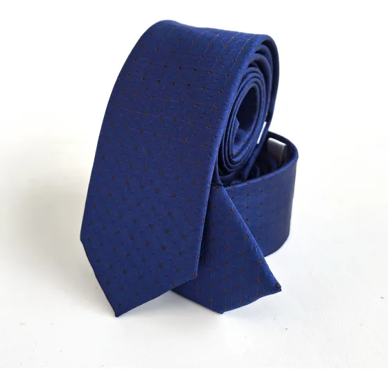 Gravata Slim 1200 Fios, Mogless, Azul Texturizado