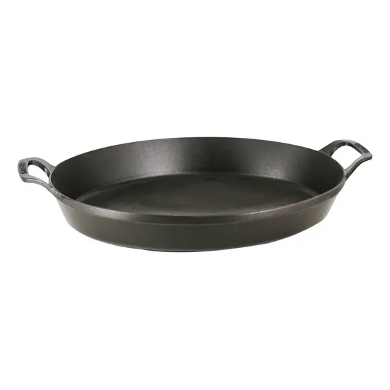 Staub Plato Ovalado Hierro Fundido 14.5x11.2  Negro Mate