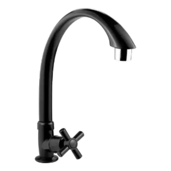 Llave Para Fregadero Cuello De Cisne Manilla Cross Black