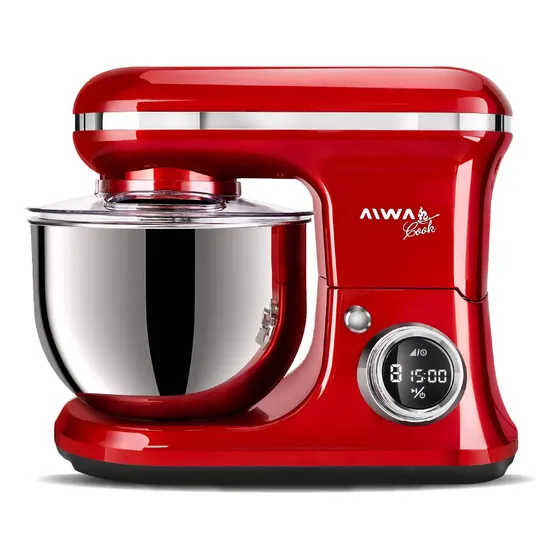Batidora De Pie Planetaria Digital 3 En 1 Aiwa 5,2 Lts 1200w Color Rojo Frecuencia 50 Hz/60 Hz