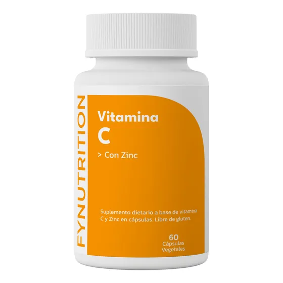 Vitamina C Fynutrition - 1000mg cada 2 cápsulas - Con Zinc - Antioxidante - 1 mes