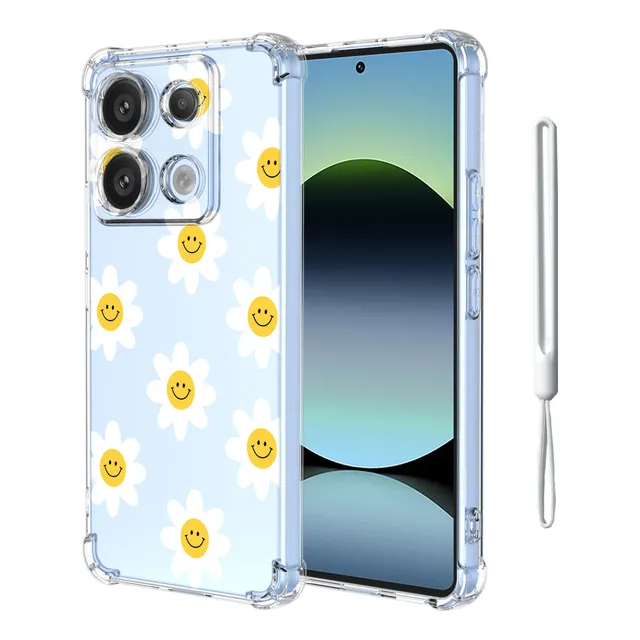 Funda Case Tpu  Para Redmi Note 14s Transparente + Cordón