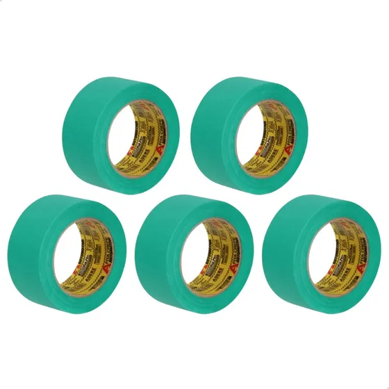 Kit 5 Fitas Crepe Automotiva Verde Larga 45x50 Adere
