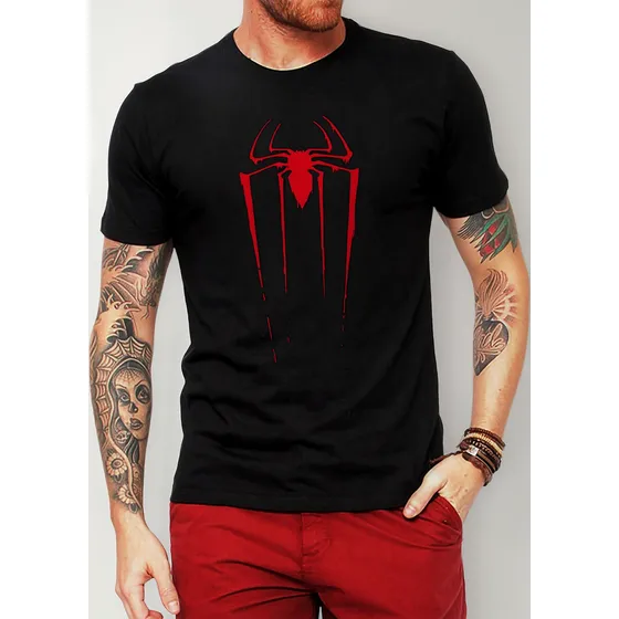 Camisa Camiseta Herói Homem Aranha Peitoral Geek Spider Man