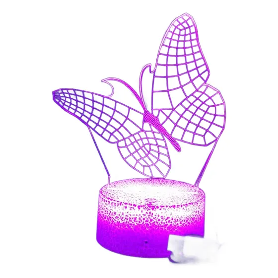 Lampara Led Con Diseño De Mariposa Colores Varios