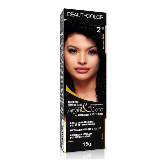 Coloração Preto Azulado 45g 2.11 - Beauty Color