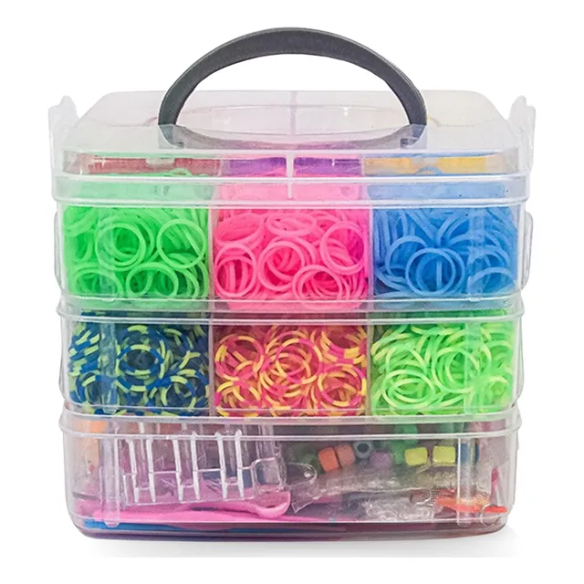 Kit Miçangas Elásticos P/ Pulseira Infantil Coloridas 1800pç