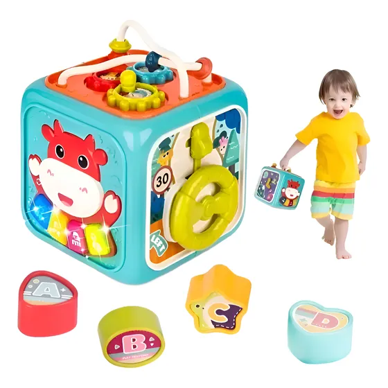 Cubo Didáctico Musical Sensorial 6 En 1 Juego Actividades