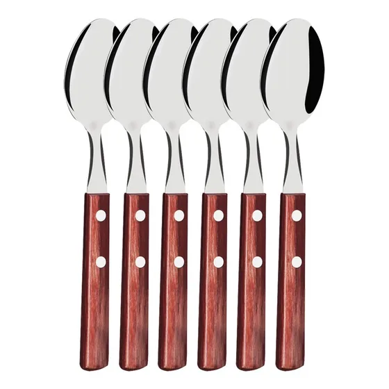 Cucharita Té X6 Unid Mango Madera Cerezo Polywood Tramontina