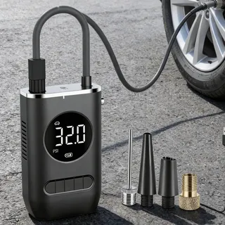 Compressor De Ar Portátil Digital Inflador Pneu Carro Moto Preto 127/220v
