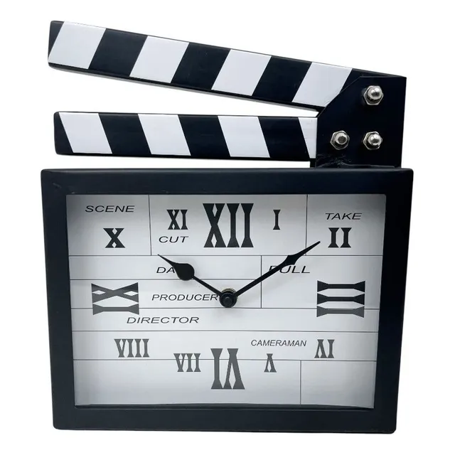 Reloj De Mesa Temático Claqueta Cine Regalo