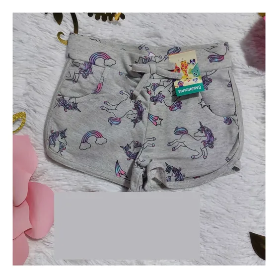 Short Garanimals Gris Motivo Unicornio Para Niña Pequeña