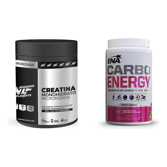 Creatina Micronizada 100% Pura + Carbo Energy Ena