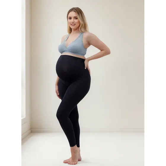 Calça Legging Gestante Maternidade Suporte Barriga Cós Alto