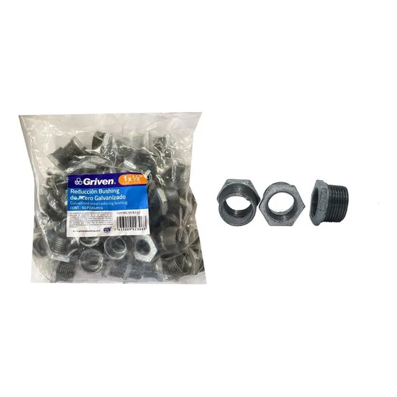 Reducción Bushing De Acero Galvanizado 1x1/2 -150lb. Griven