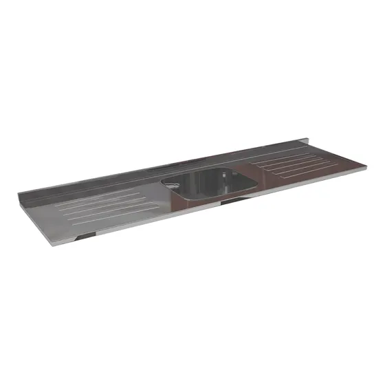 Mesada De Acero Inoxidable Con Bacha 160 X 52 Envios Gratis