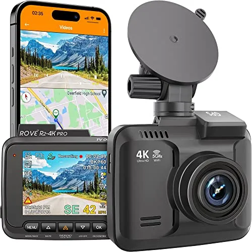 Rove R2-4k Pro Dash Cam, Gps Incorporado, Camara De Tablero