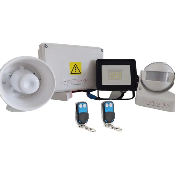 Alarma Galpones Taller Sirena Reflector Con 2 Control Remoto