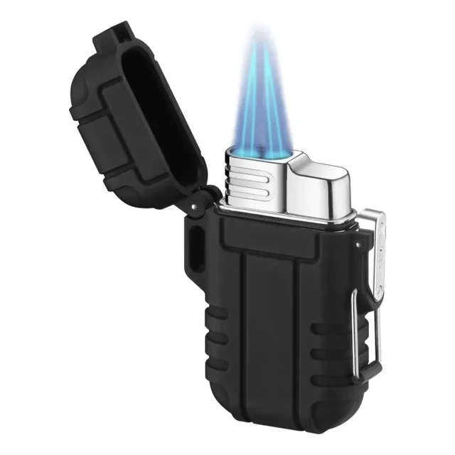 Encendedor Uso Rudo Recargable Doble Soplete Sin Gas