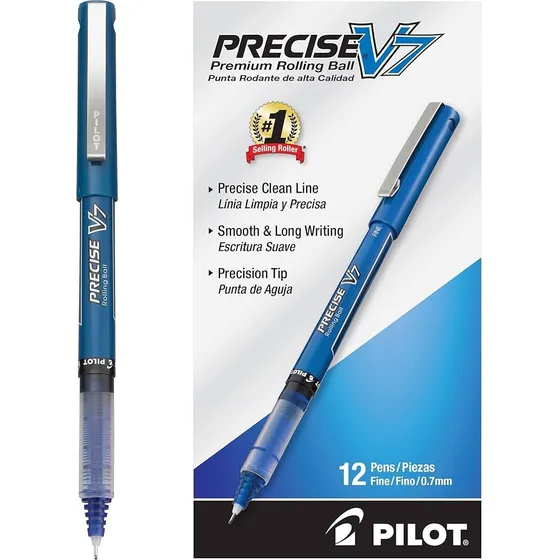 12 Plumas Pilot Bolígrafo Precise V7 Tinta Liquida Azul 0.7