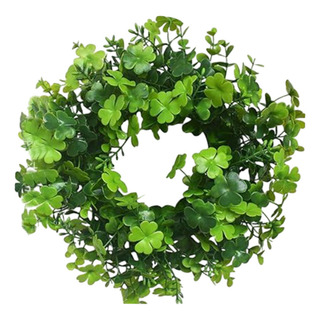Corona Verde Artificial Con Forma De Trébol De Cuatro Hojas, Corona Verde Artificial Con Forma De Trébol De Cuatro Hojas,