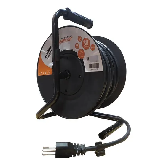 Alargador Carrete 4tomas Schuko 30mt 250v 3g1.0mm H05vv-f