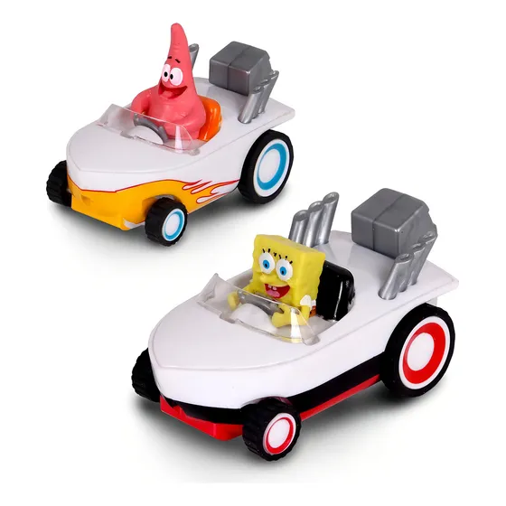 Dos Autitos Bob Esponja Y Patrick Tira Hacia Atrás