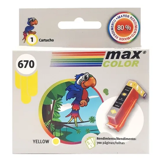 Cartucho Maxcolor Amarillo Para Hp Deskjet 4615 Cz116al