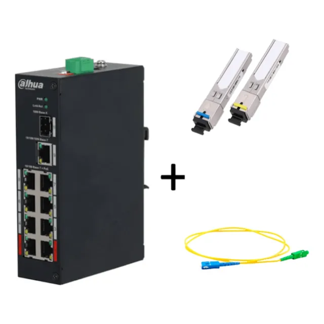 Paquete De Switch Poe 8 Puertos Rj45 Y Un Puerto Sfp + Par