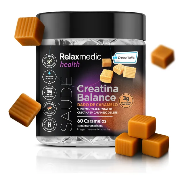 Creatina Sabor Caramelo Creavitalis® - 60un Relaxmedic