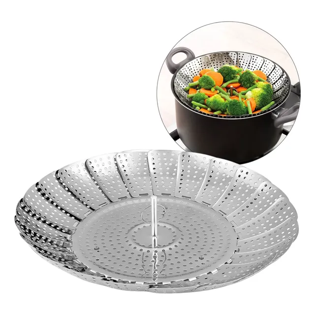 Vaporera Plegable Acero Inoxidable Vegetales Bazar Trendy