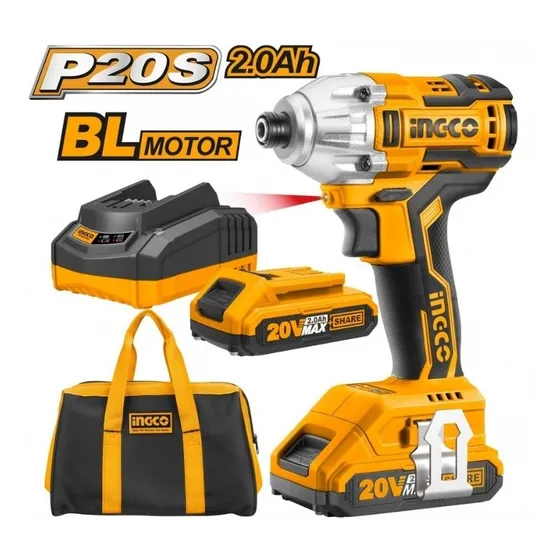 Atornillador De Impacto Inalámbrico 1/4 Brushless 20v Ingco