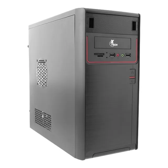 Gabinete Con Fuente Incluida 600w Xtech Xtq-100 Mid Tower F Color Negro