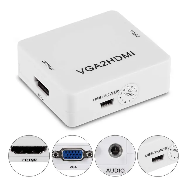 Adaptador Conversor Convertidor De Vga A Hdmi Con Audio Alta Calidad Everest