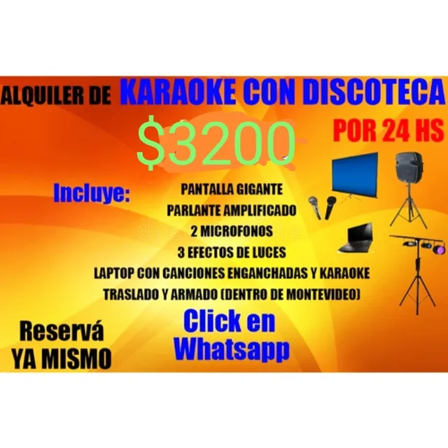 Alquiler De Karaoke Con Discoteca Por 24 Horas