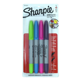 Marcador Permanente Sharpie 1814374 Doble Punta Surtido 4pzs Marcador Permanente Sharpie 1814374 Doble Punta Surtido 4pzs