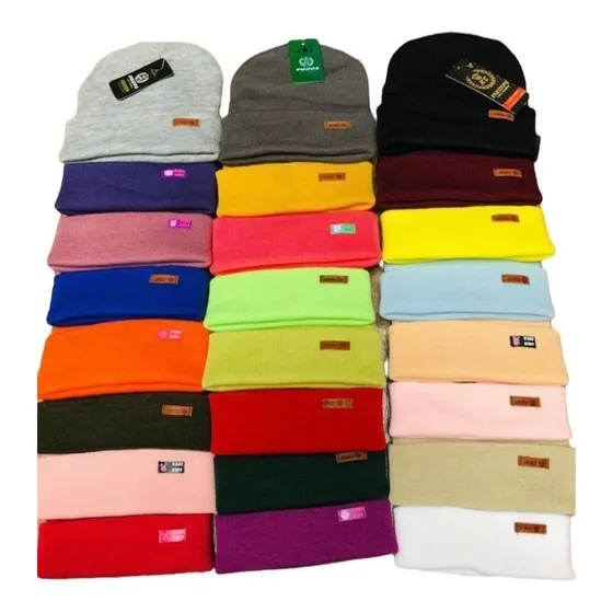 Pack X6 Gorros Rocky Lisos X Mayor Invierno Lana P/ Niños 