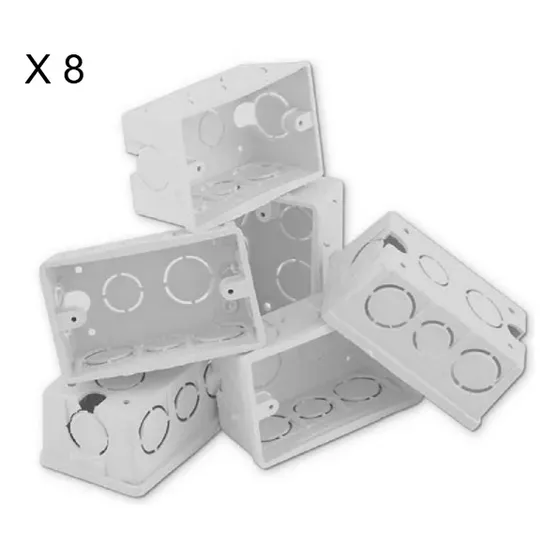 Cajetin Rectangular  Pvc Blanco  Y Negro (pack 8 Unds)