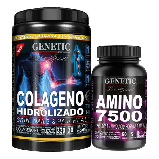 Huesos Piel Músculos Colágeno Hidrolizado Amino 7500 Genetic