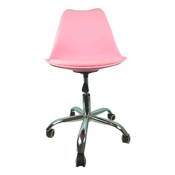 Silla de escritorio Alpina Tulip Oficina ergonómica rosa con tapizado de cuero sintético