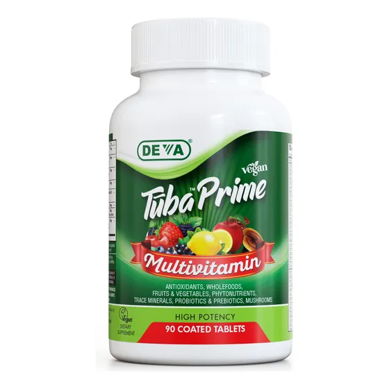 Suplemento Multivitamínico Vegano Deva Tuba Prime 90 Comprim
